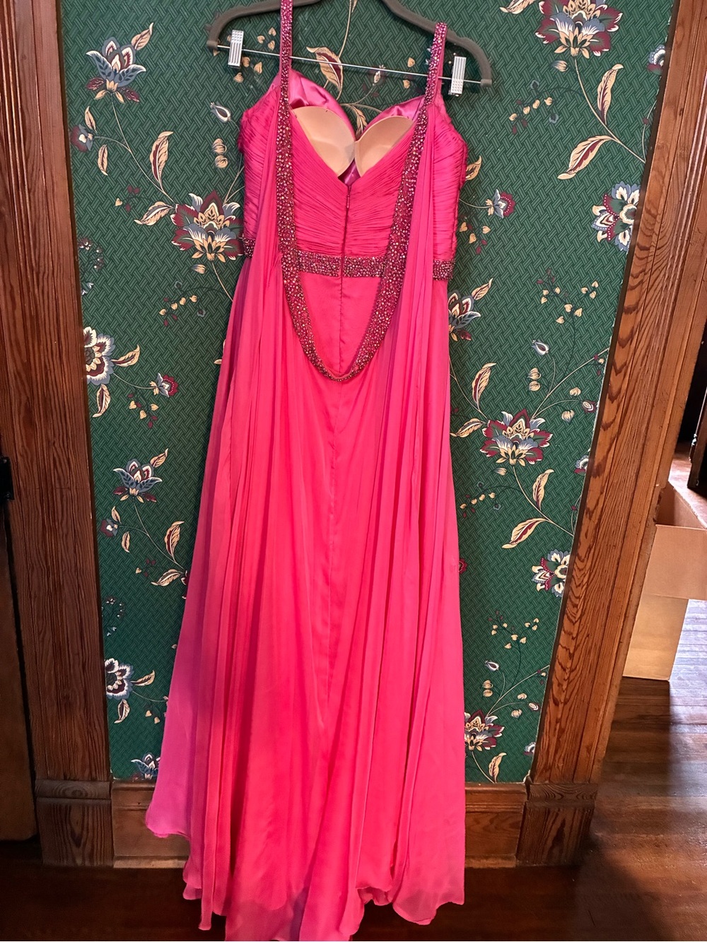 Strapless Sweetheart Chiffon Evening Dress in Hot Pink Sherri Hill (read!) - Picture 4 of 8